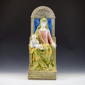 Madonna in Gesù Bambino in Maestà - Manifattura Minghetti, fine del sec. XIX